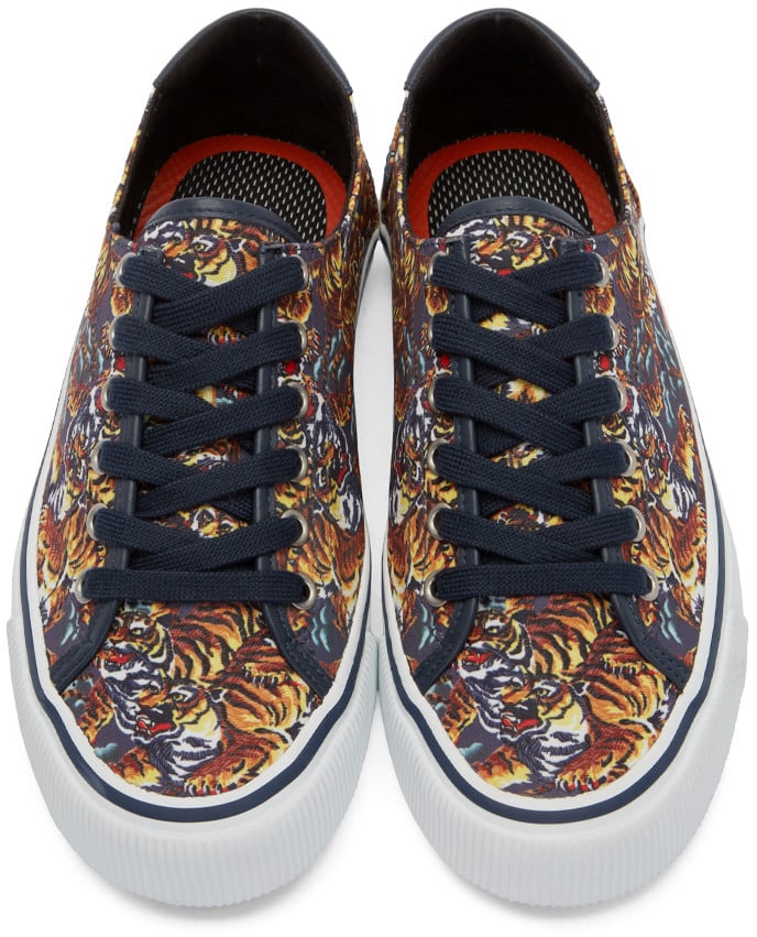 Cool gift ideas for men Kenzo Navy Flying Tiger Sneakers Top | The Guy Blog