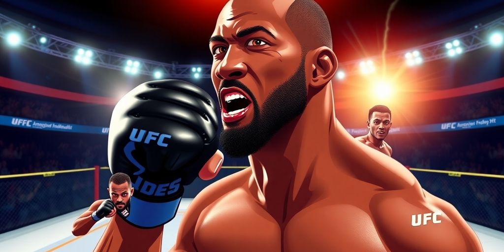 Animated collage of Jon Jones fighting in the UFC.