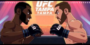 Kamaru Usman and Joaquin Buckley face-off in animated style.