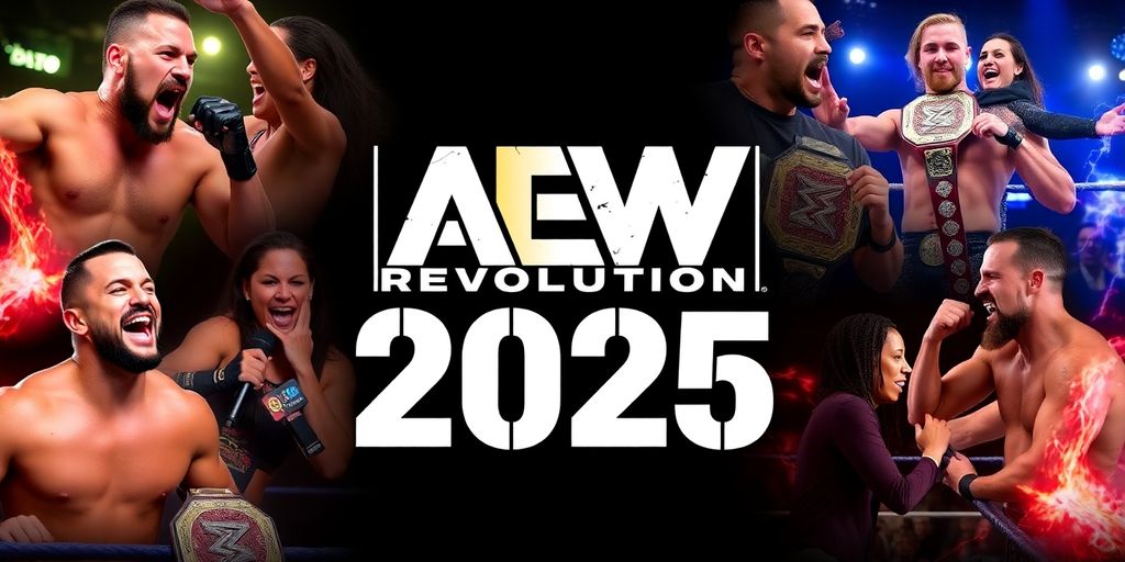 AEW Revolution 2025 highlights with wrestlers and championship moments.